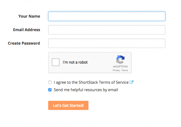 قم بالتسجيل في ShortStack