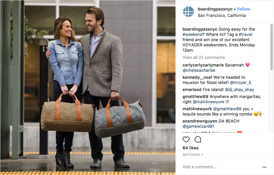 Esempio di carta d'imbarco a New York