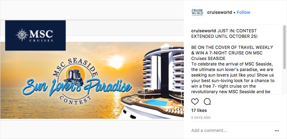 Esempio del mondo delle crociere