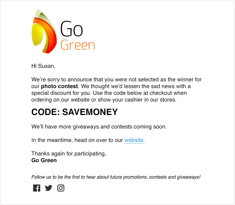 เทมเพลตส่วนลดสำหรับผู้ชนะตามกำหนดเวลา