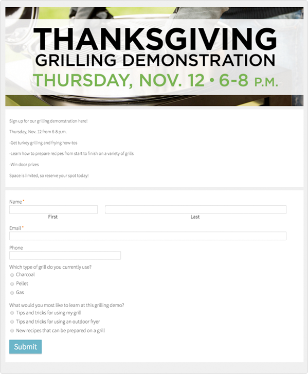 Campanha de demonstração de grelhados