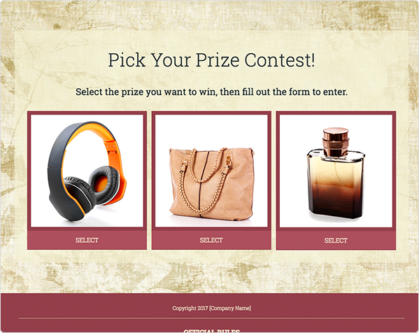 Escolha sua oferta de prêmio