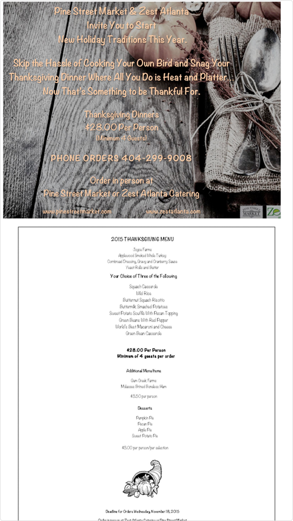 Jantar de Ação de Graças antes da encomenda