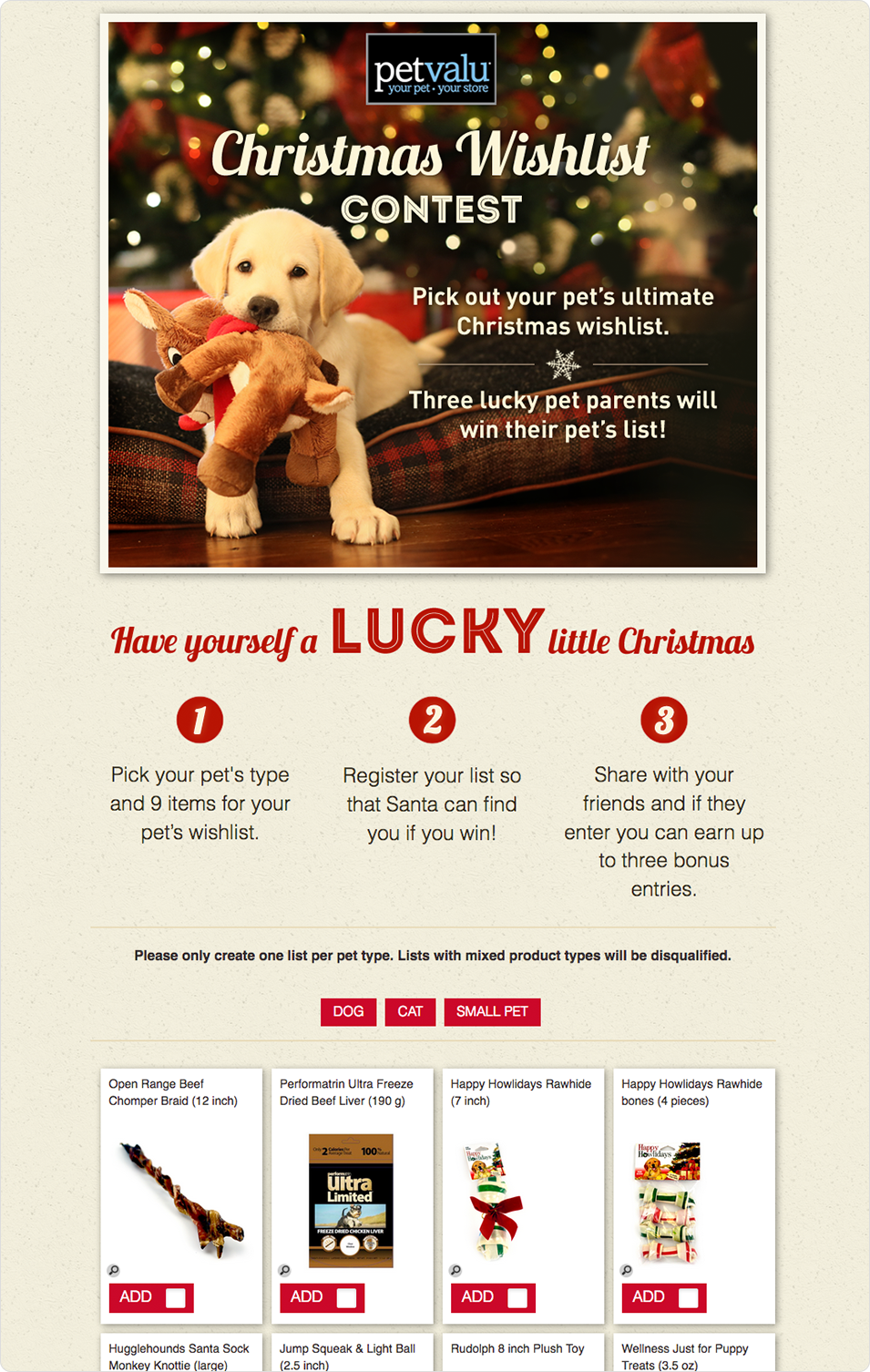 Świąteczna lista życzeń Pet Valu