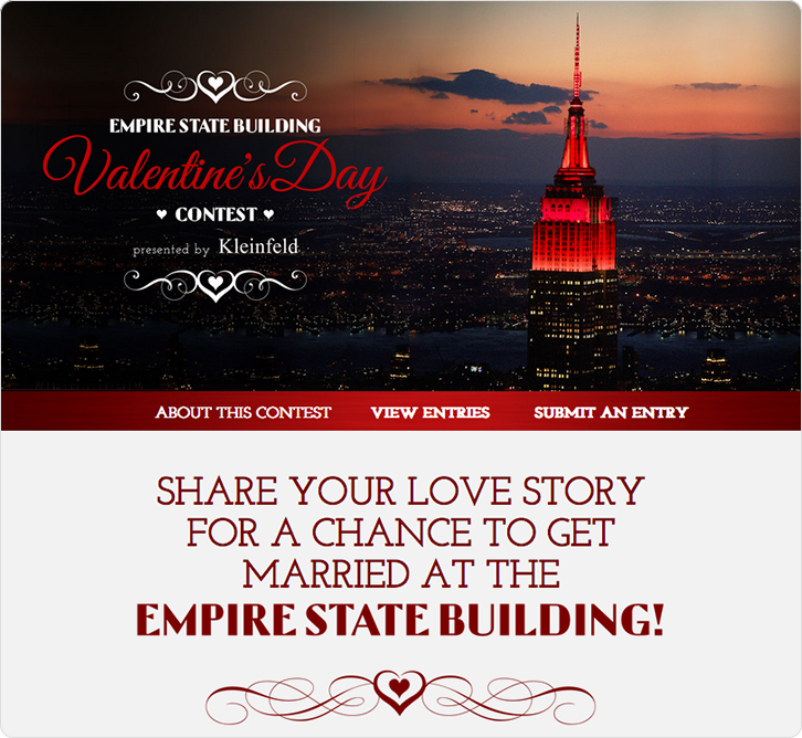 Walentynkowy konkurs Empire State Building
