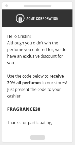 Rabatte an Wettbewerbsteilnehmer senden