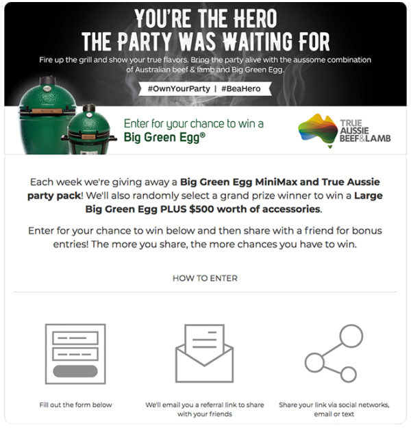 Mit ShortStack erstellter Freundschaftswerbewettbewerb