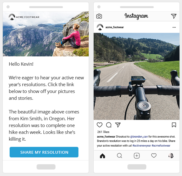 Präsentieren Sie Ihre gesammelten UGC in sozialen Medien, E-Mails und auf Ihrer Website!