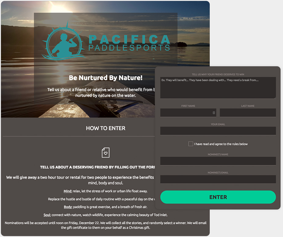 Der Wettbewerb wurde mit der Story-Contest-Vorlage von ShortStack erstellt