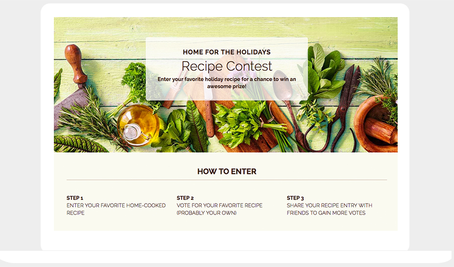 ShortStack 的 UGC 食譜競賽模板