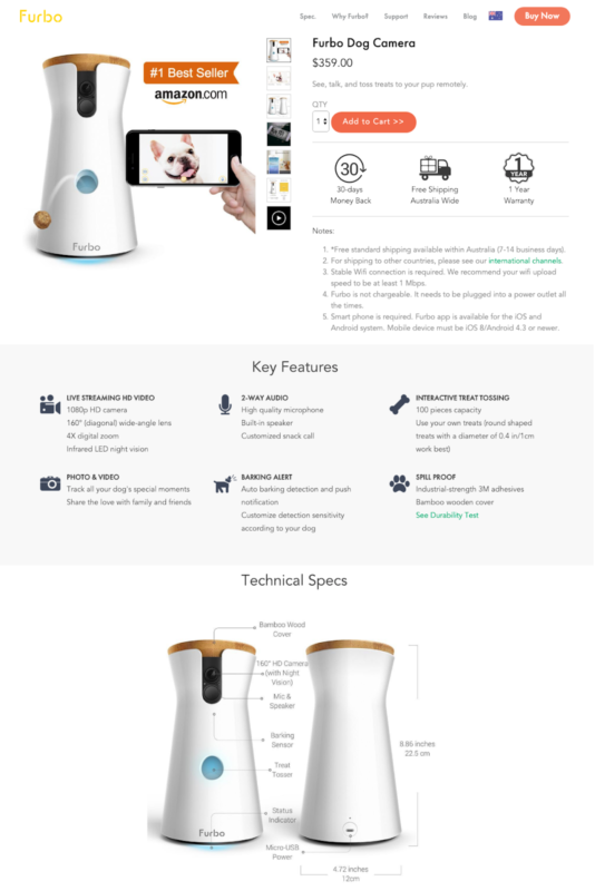 قم بتحسين صفحات المنتج مثل Furbo لأفكار ترويج التجارة الإلكترونية