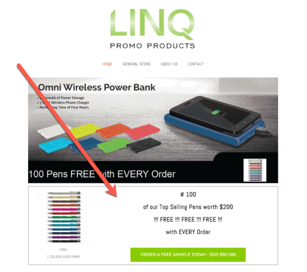 عينات مجانية أو منتجات بأسعار منخفضة مثل منتجات LINQ الترويجية لأفكار ترويج التجارة الإلكترونية