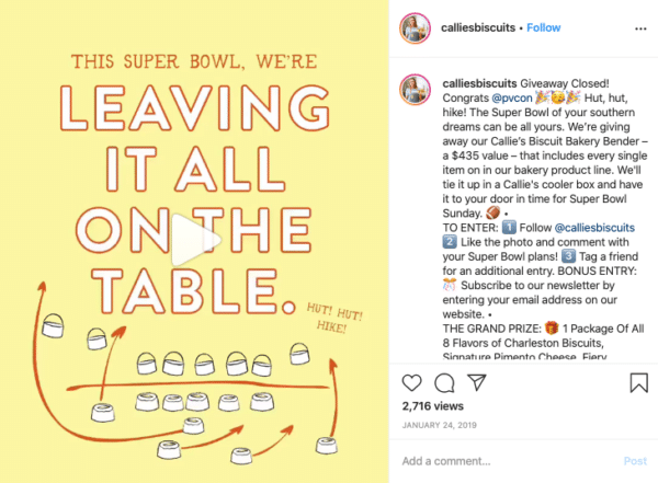 Super Bowl Instagram-Wettbewerbe
