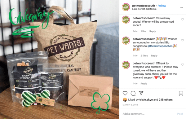 Box und Tasche von Pet Wants für Instagram-Wettbewerbe zum St. Patricks Day