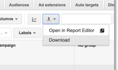 Excelドキュメントにダウンロード