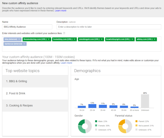 바베큐 맞춤 관심분야 잠재고객