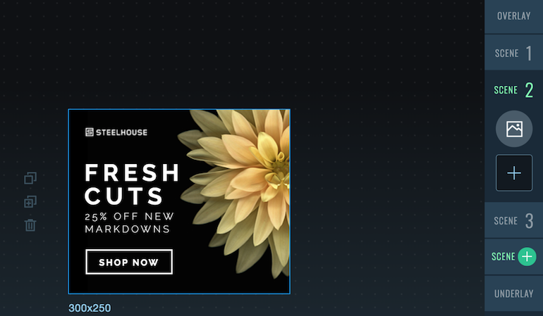 Créateur d'annonces éditant la scène 2