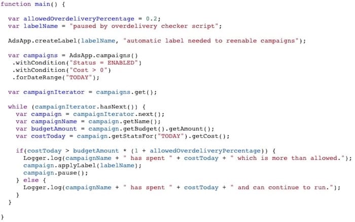 Ejemplo de secuencia de comandos de PPC