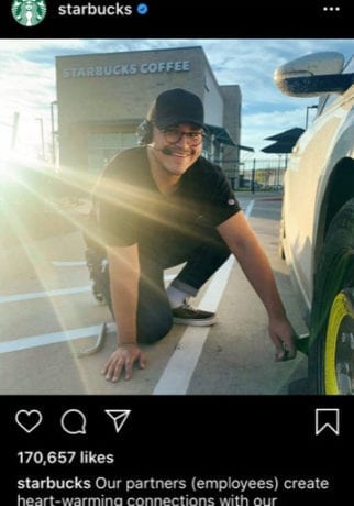 Screenshot der Starbucks-Anzeige