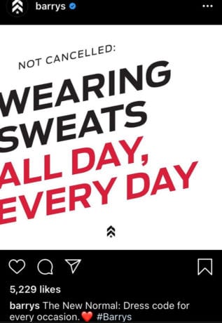 Screenshot der Barrys-Anzeige