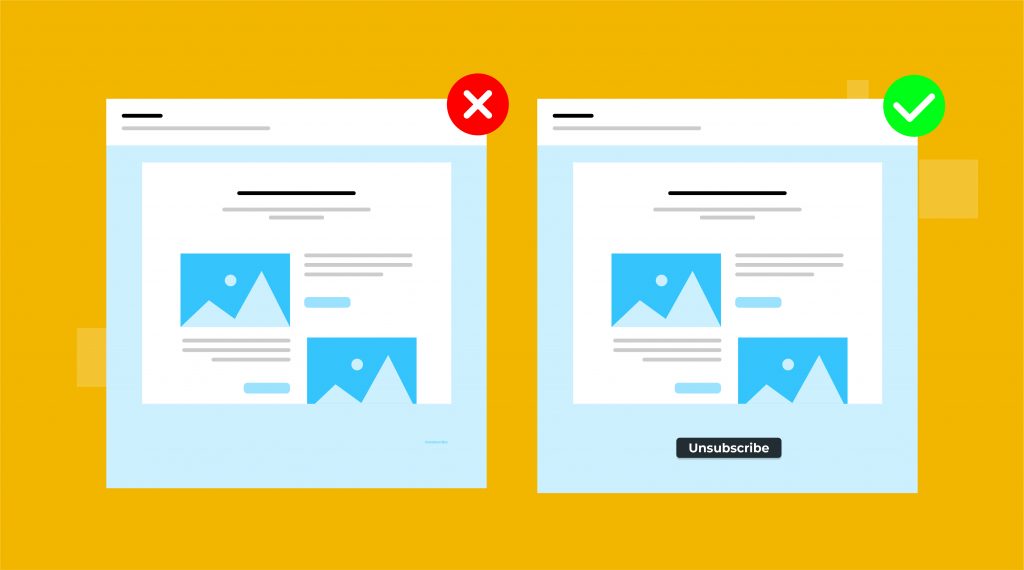 明確な登録解除ボタンを提供すると、スパムとしてフラグが立てられるのを防ぐのに役立ちます