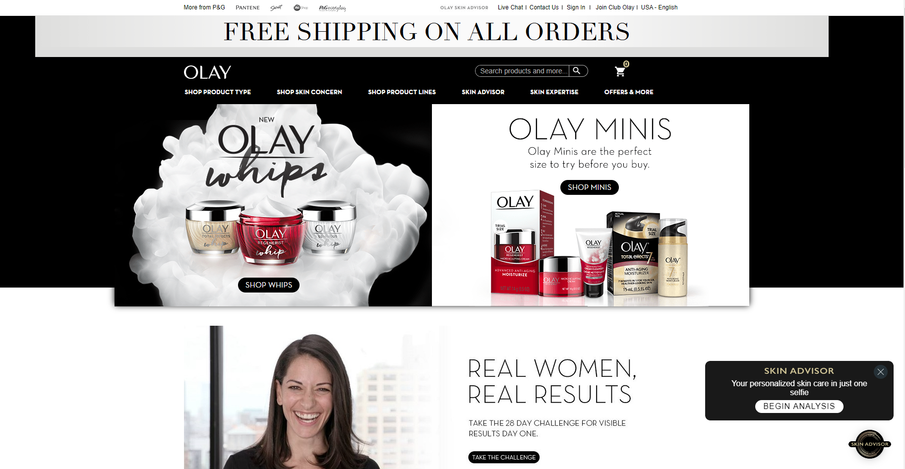 موقع أولاي للتجميل Olay Beauty Website