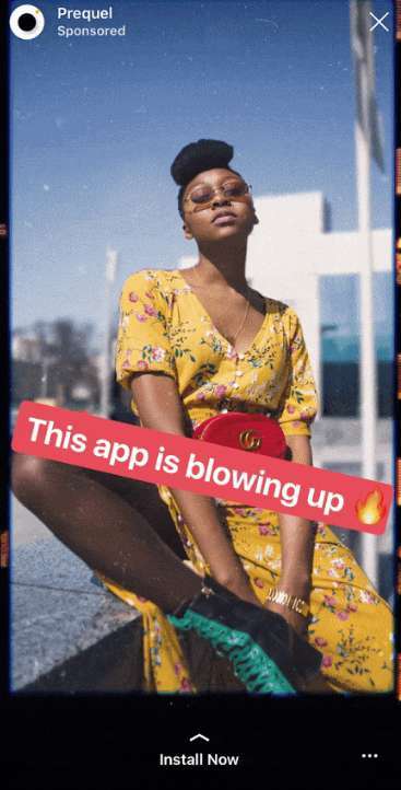 best social media ad design: Instagarm ad design &ndash; Prequel