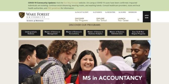 najlepsze-szkoły-marketingu-Wake-Forest-Uniwersytet Wake Forest University website