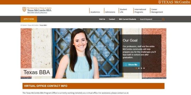 najlepsze-szkoły-marketingu-Uniwersytet-Teksas-w-Austin University of Texas at Austin website