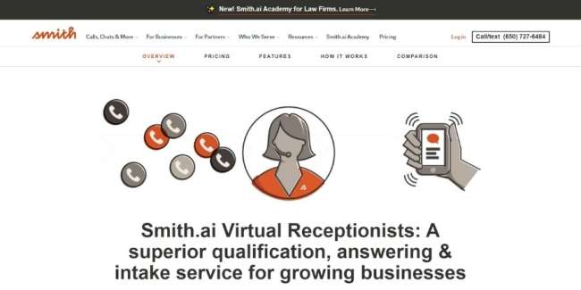 Virtual receptionist service provider: Smith.ai