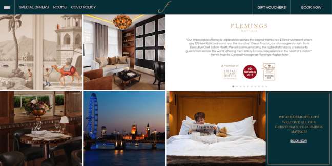 Дизайн веб-сайта Flemings Mayfair Travel