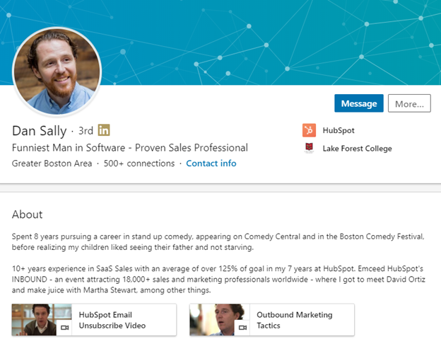 przykładowe podsumowanie linkedin