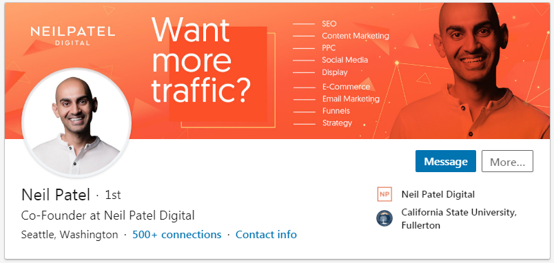 鏈接的個人資料示例