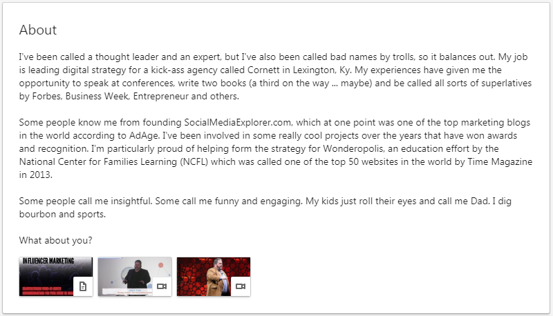 良好的LinkedIn個人資料