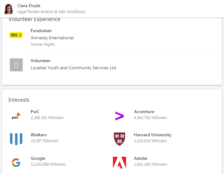 示例linkedin 配置文件
