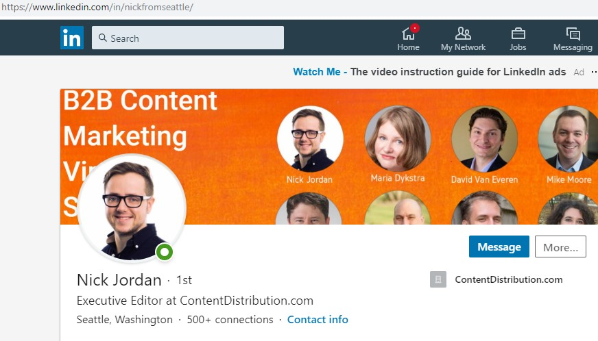 LinkedIn 配置文件示例