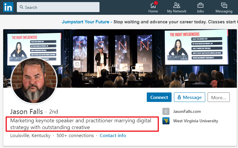 LinkedIn 個人資料示例