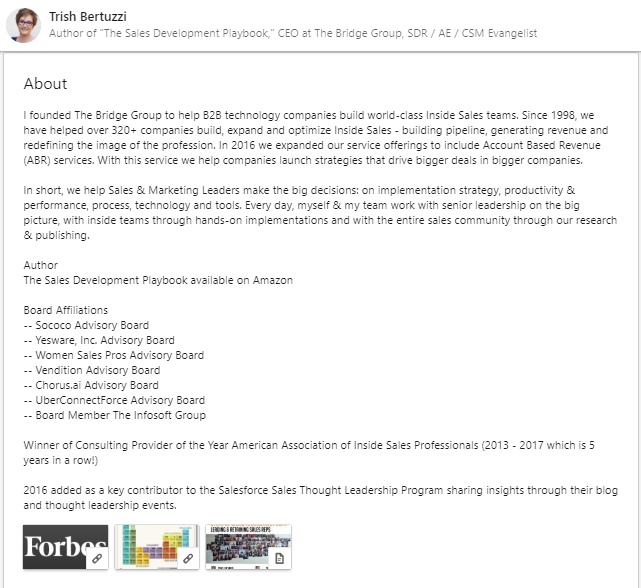 modèles de profil linkedin