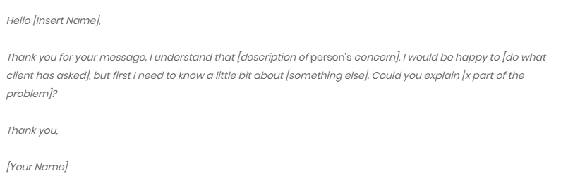 modello di email professionale