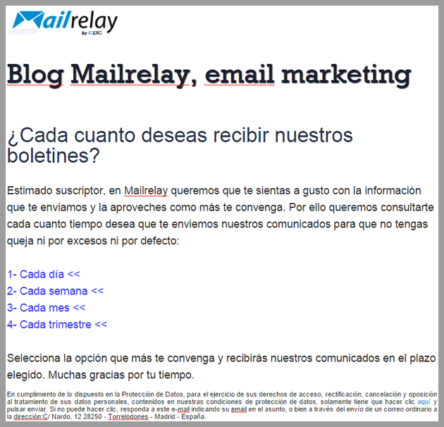 E-Mail-Marketing, segmentacion por frecuencia