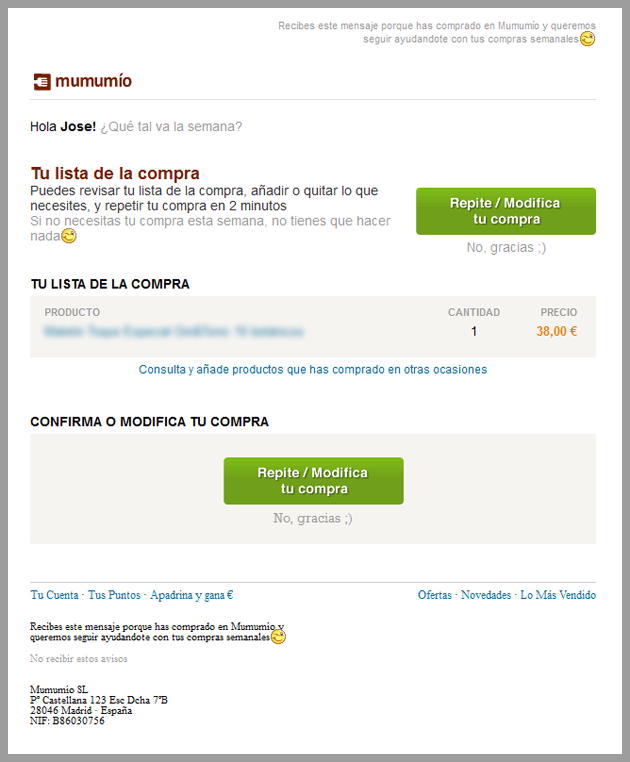 Ejemplo de autoresponder de mumumio