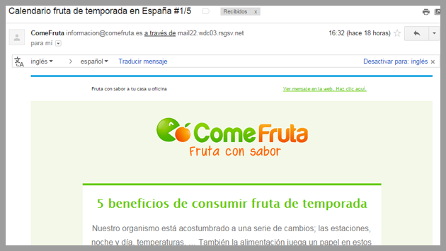 Ejemplo de autoresponder de tipo educativo