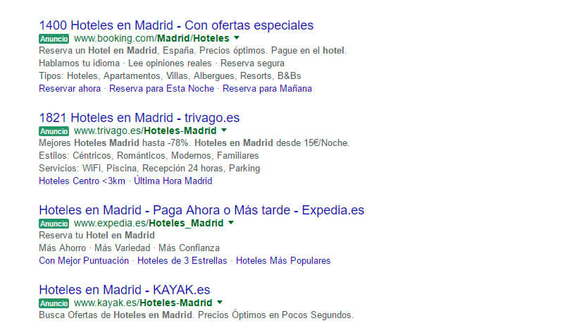 Resultados en Google de SEM Resultados en Google de SEM