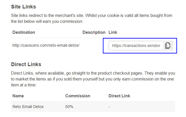 Ejemplo de enlace de afiliados