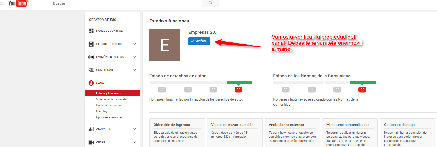 ベリフィカトゥ運河 Verifica tu canal