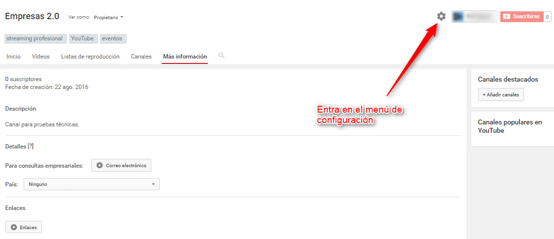 付属のメニュー構成 Accede al menu configuracion