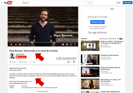 Esquema de titulo y descripcion en Youtube Esquema de titulo y descripcion en Youtube