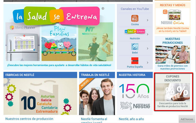 德庫內斯德斯庫恩托 Seccion de cupones de descuento