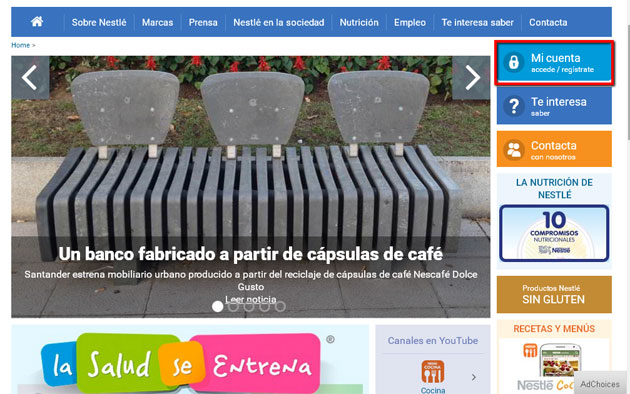 雀巢網 Web de Nestle