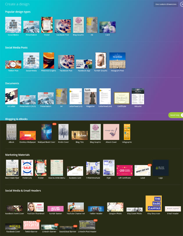 plantillas predefinidas canva